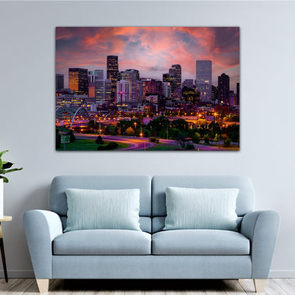 Denver Skyline Brilliance Canvas Wall Art