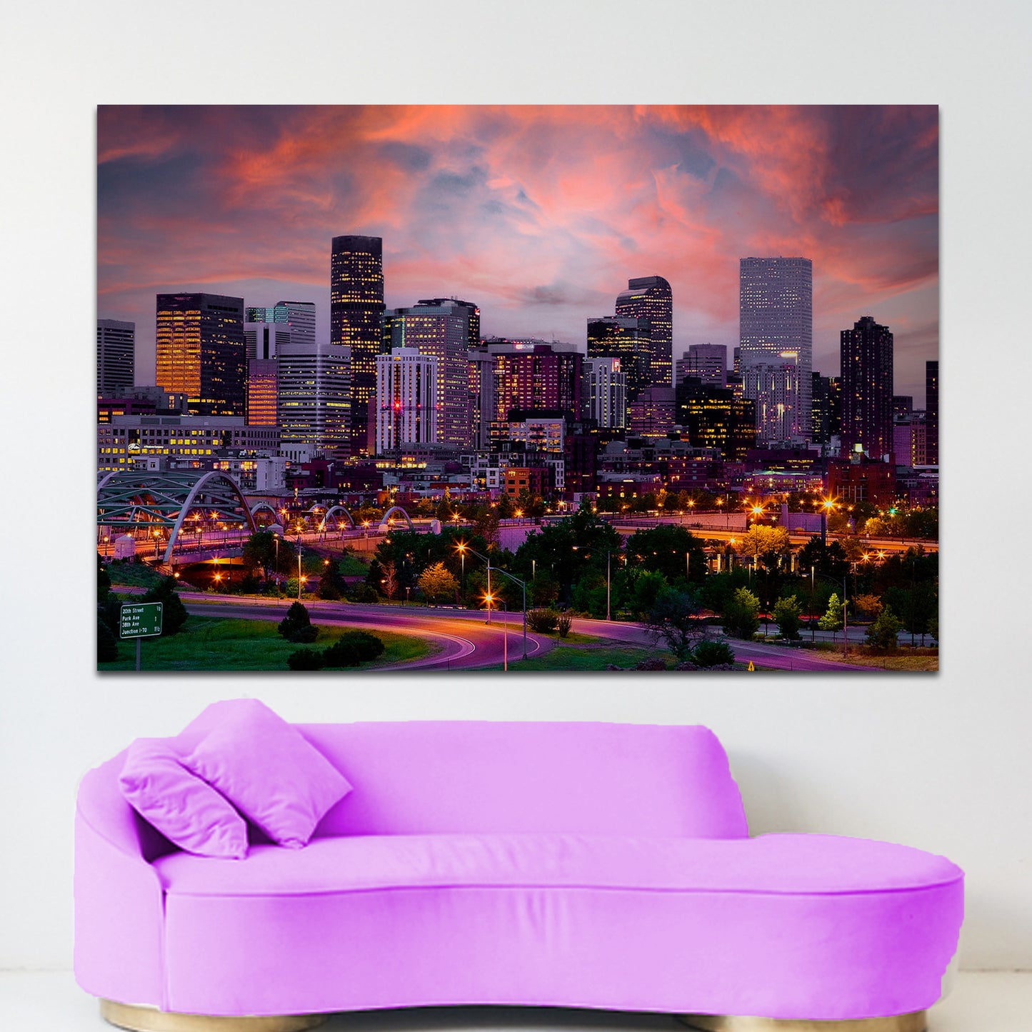 Denver Skyline Brilliance Canvas Wall Art