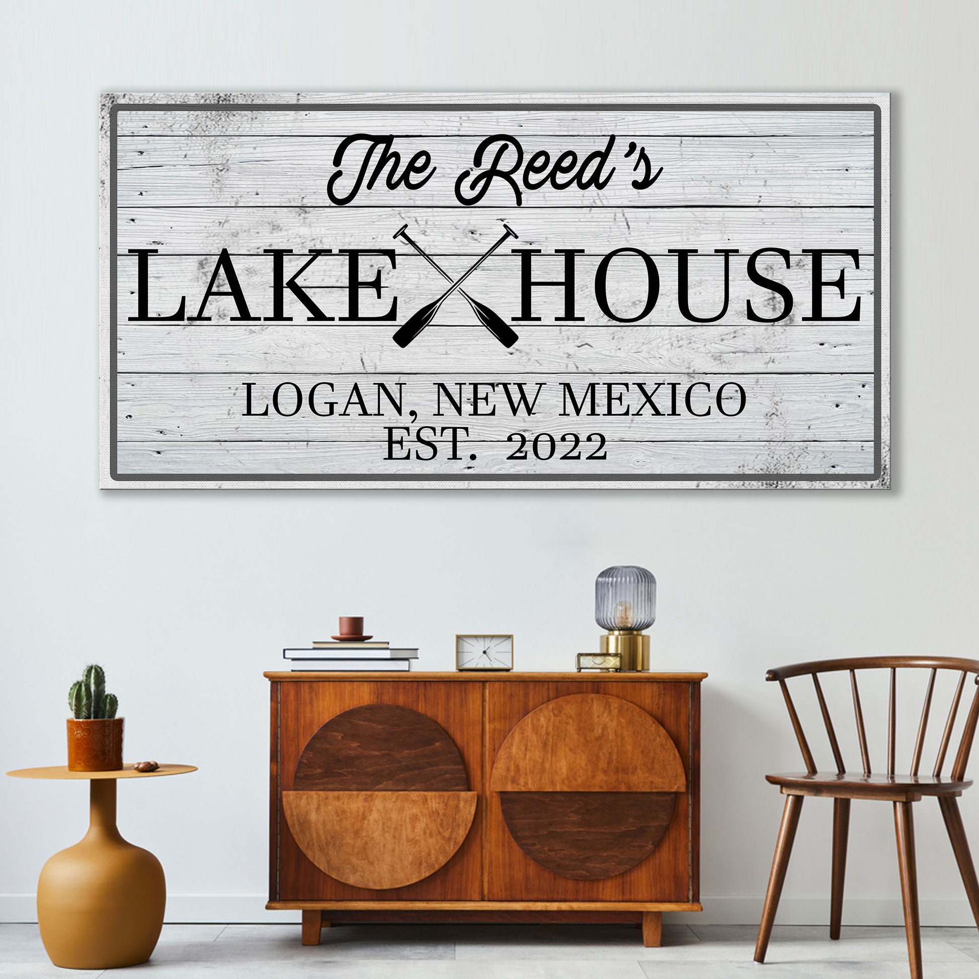 The Family Lake House Paddle Sign