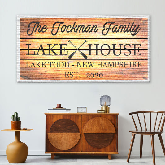 The Family Lake House Paddle Sign