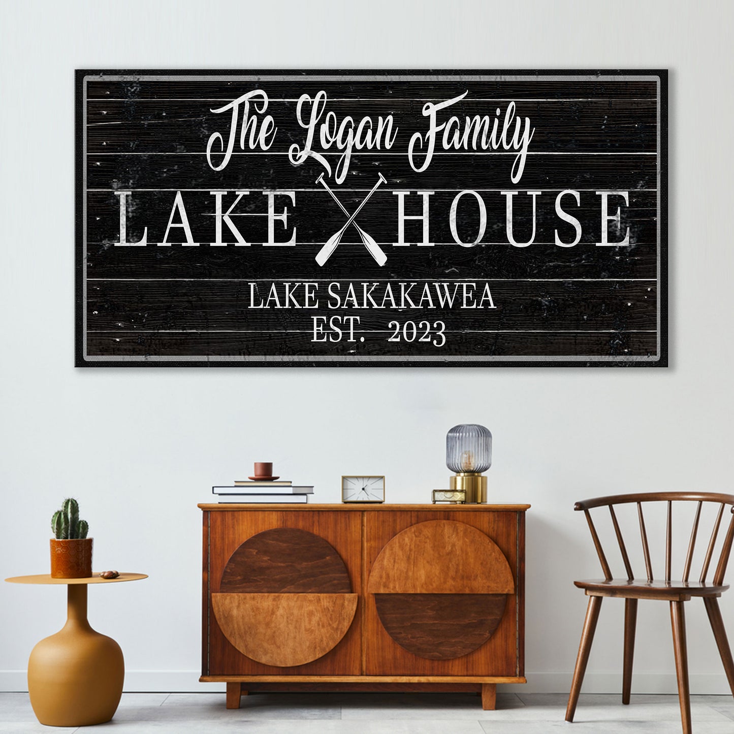 The Family Lake House Paddle Sign