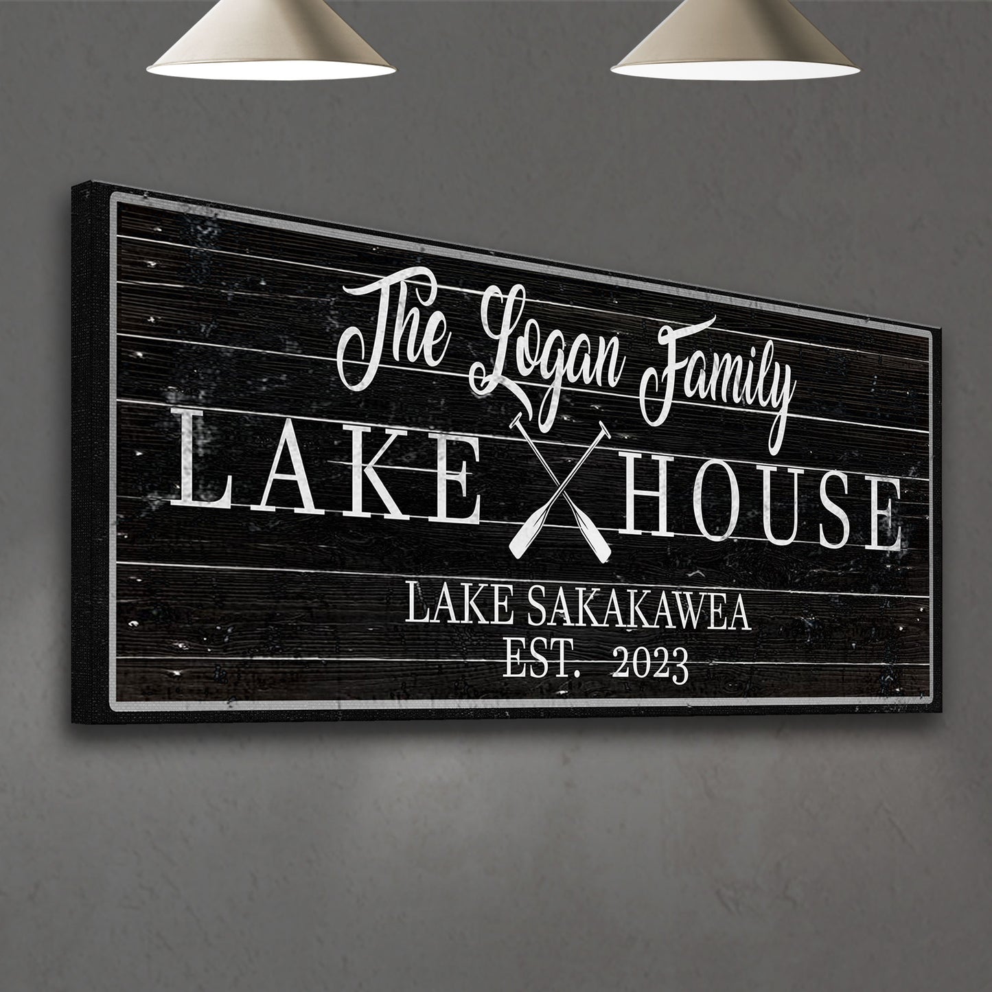 The Family Lake House Paddle Sign