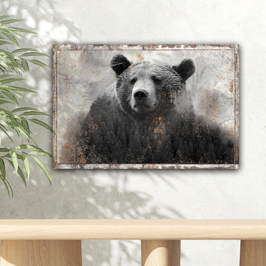 Wildlife Woodland Brown Bear Canvas Wall