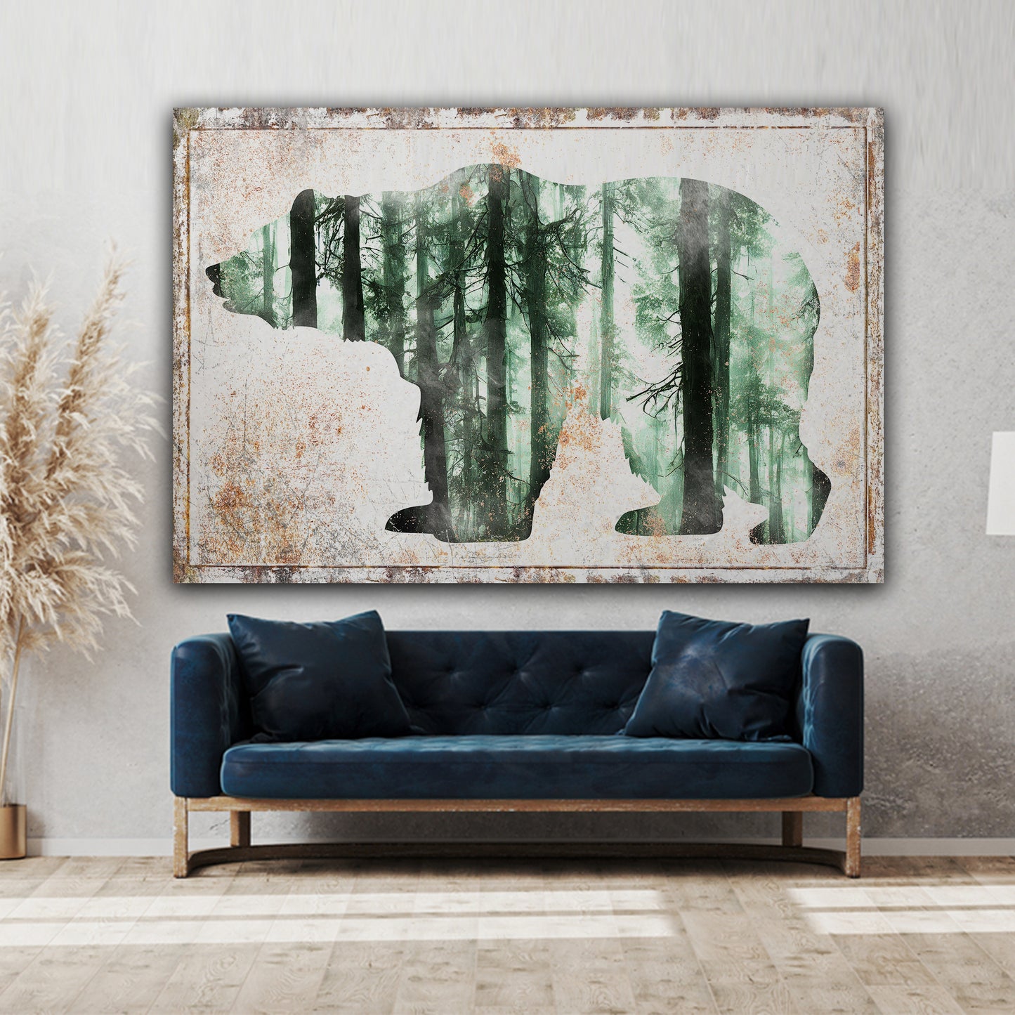 Bear in the Birch Woods Canvas Wall Art Featuring Wildlife