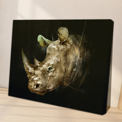 Canvas Wall Art Artistic Abstraction of Rhino's Head