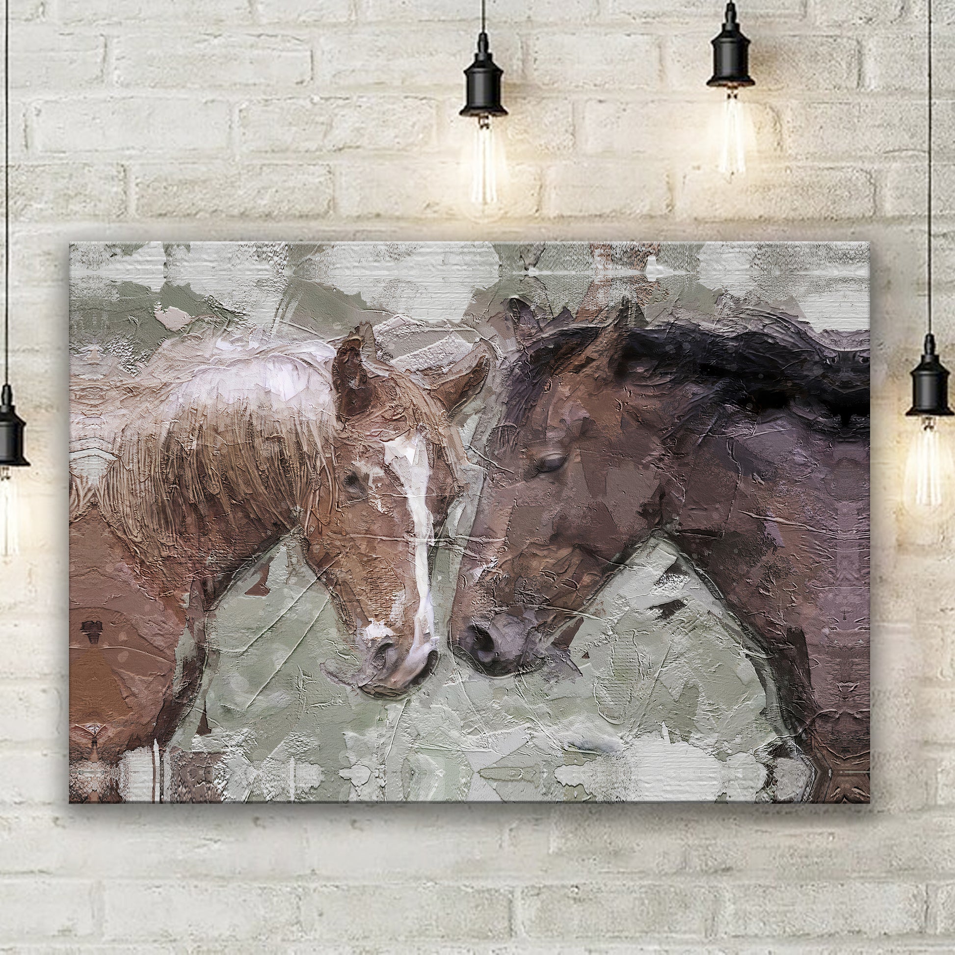 Canvas Wall Art Celebrating Abstract Equine Love