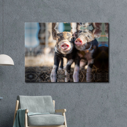 Charming Piglet Portraits Canvas Wall Art