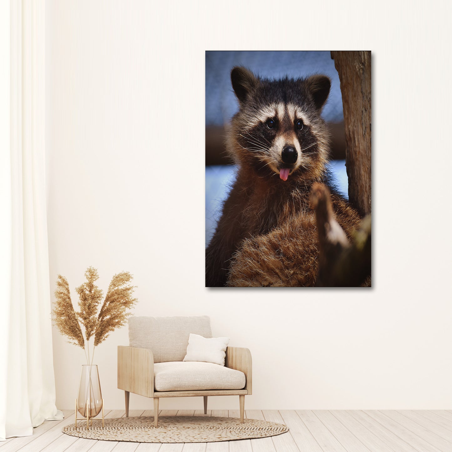Cute Critter Raccoon Canvas Wall Art from the Forest