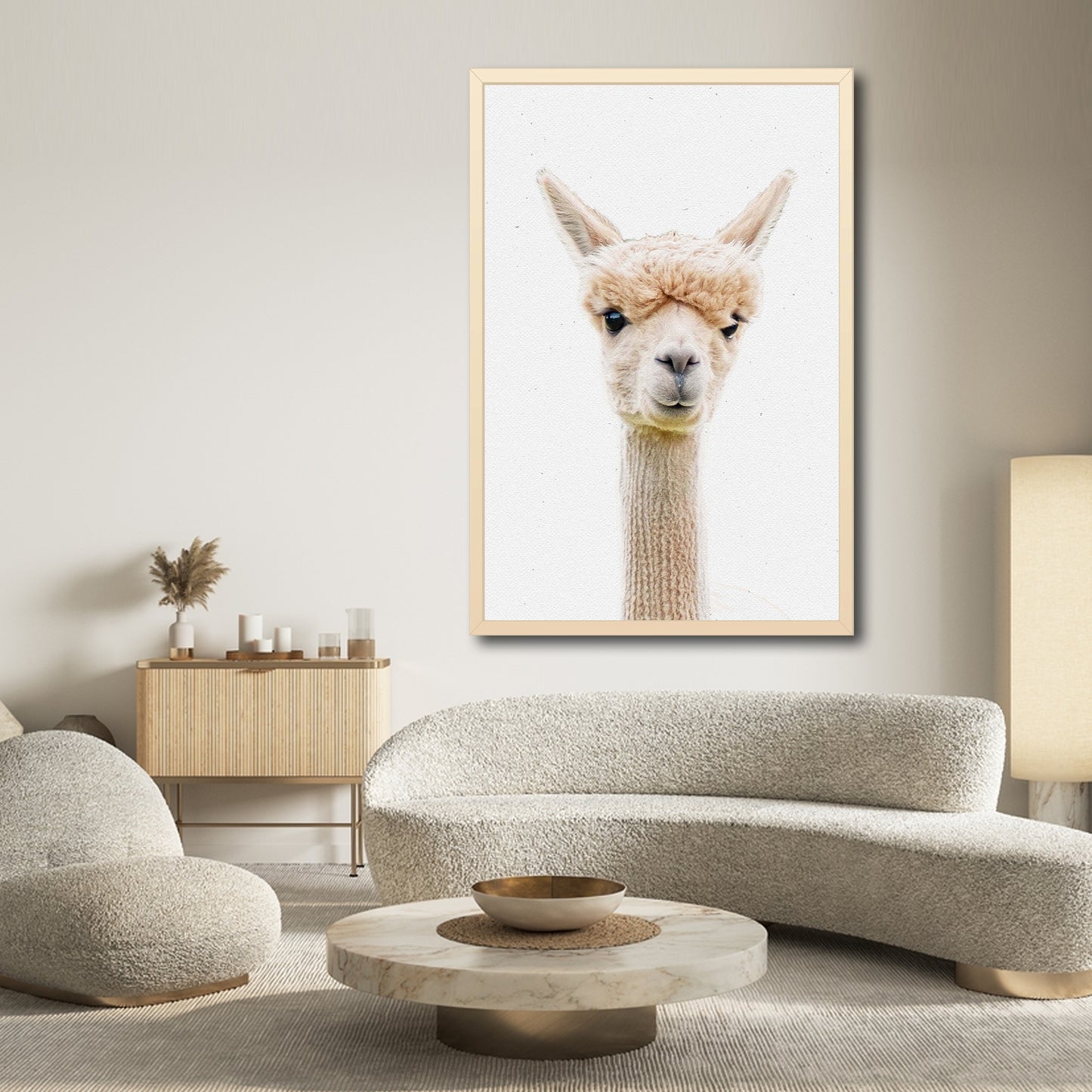 Alpaca with Stylish Bangs Canvas