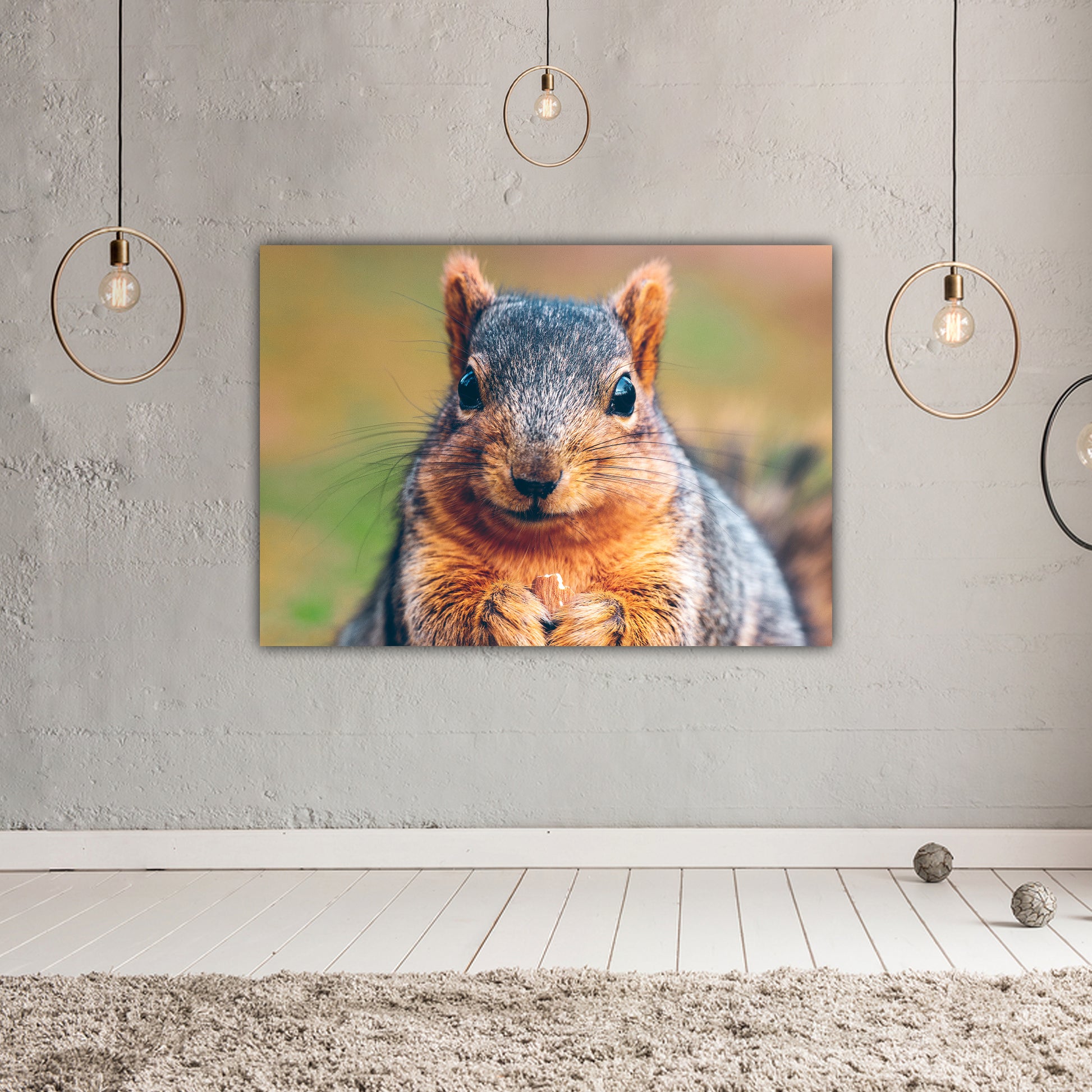 Canvas Wall Art Plump Squirrel in the Forest