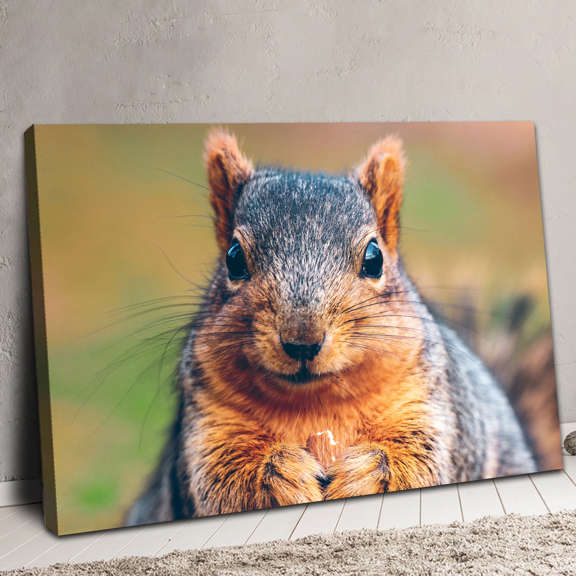 Canvas Wall Art Plump Squirrel in the Forest