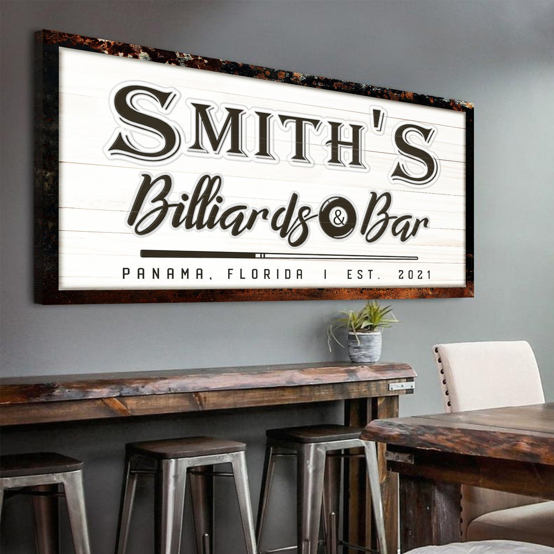 Billiards And Bar Sign