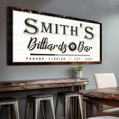 Billiards And Bar Sign