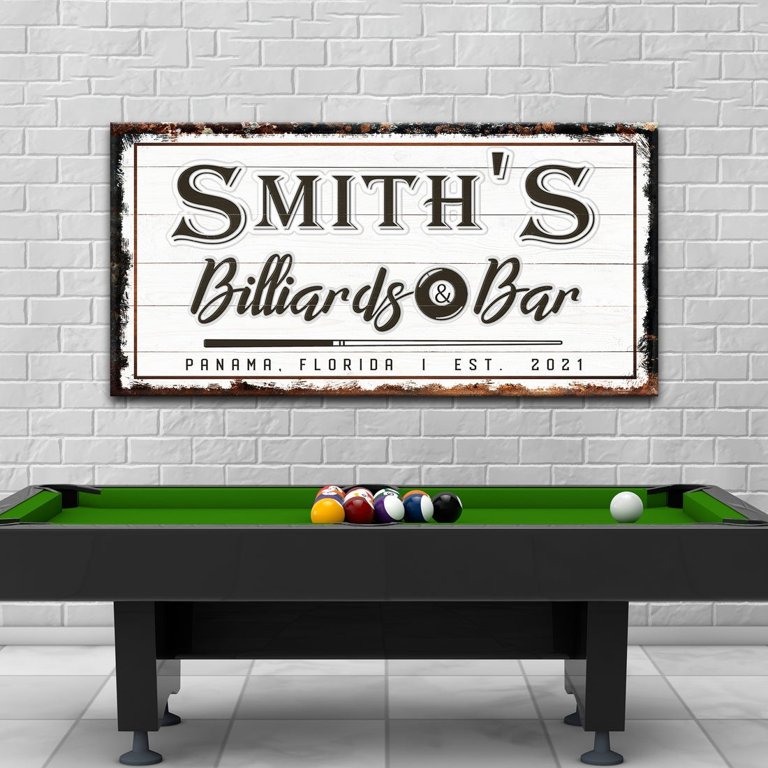 Billiards And Bar Sign