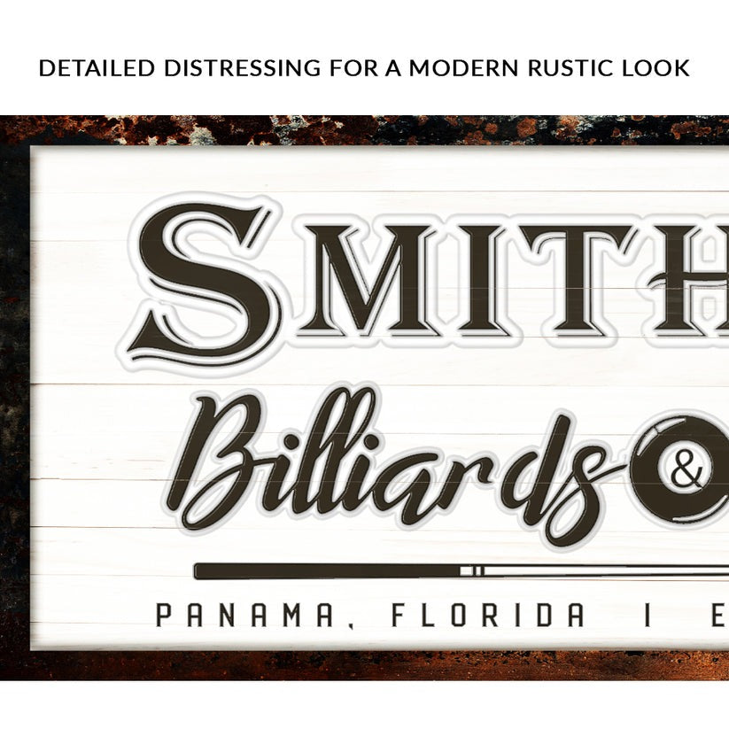 Billiards And Bar Sign