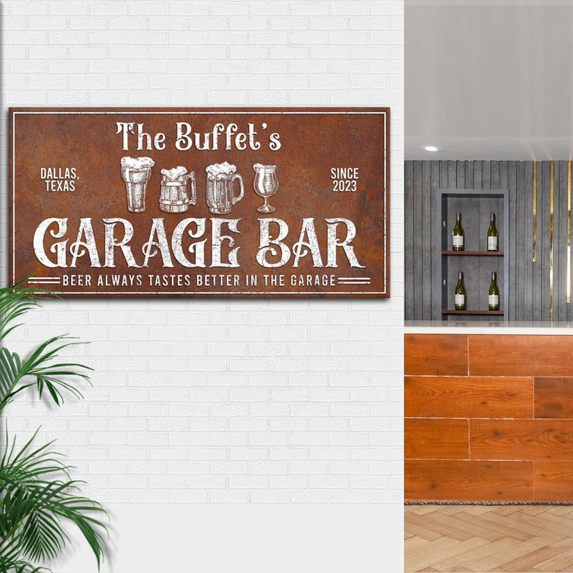Rustic Garage Bar Sign