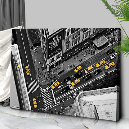 Avenue Vibes Car Taxi NYC Avenue Pop Canvas Wall Art