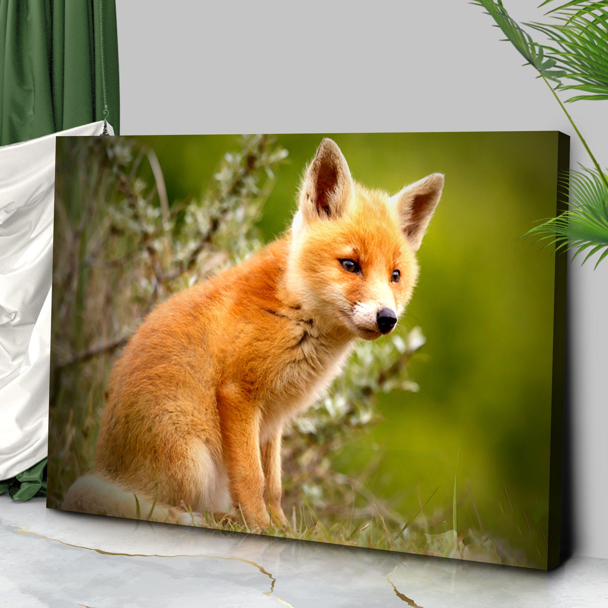 Baby Fox in the Woods  Canvas Wall Decor with Wildlife