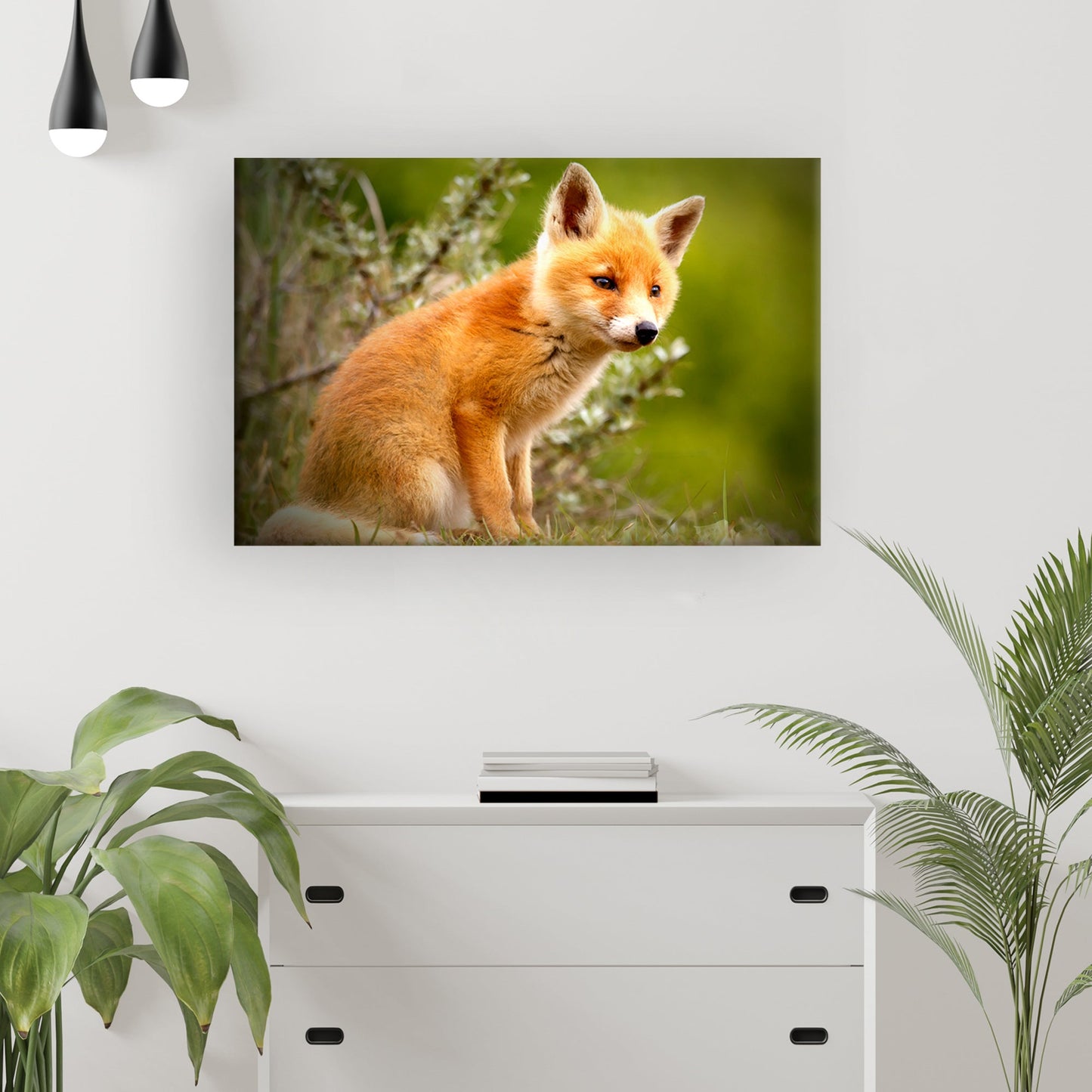 Baby Fox in the Woods  Canvas Wall Decor with Wildlife