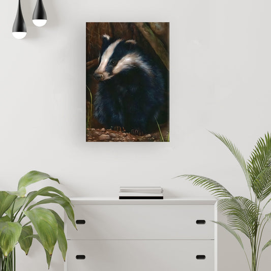 Badger in its Natural Habitat Canvas Decor