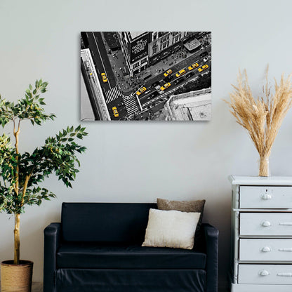 Avenue Vibes Car Taxi NYC Avenue Pop Canvas Wall Art