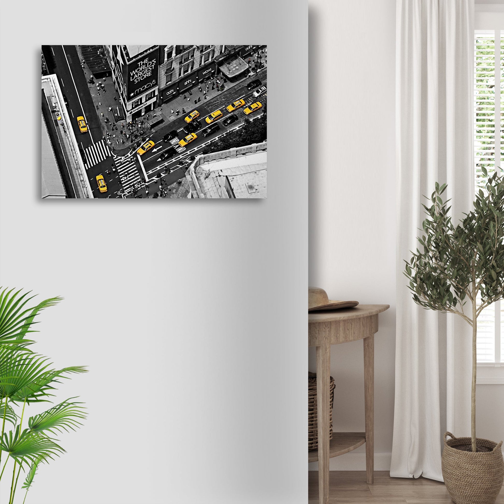 Avenue Vibes Car Taxi NYC Avenue Pop Canvas Wall Art