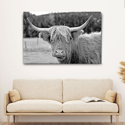 Highland Tranquility Cow Canvas Wall Art II
