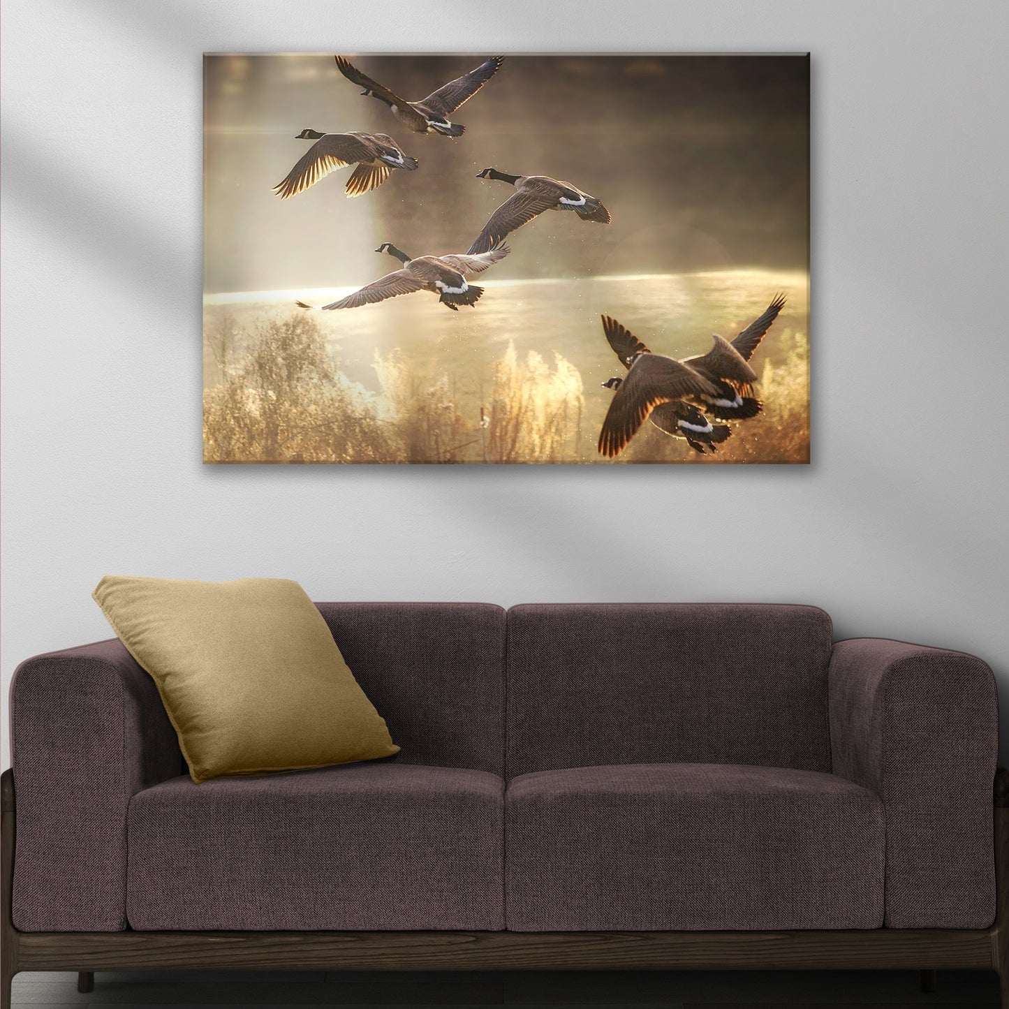 Flight of the Geese  Canadian Geese Flying Canvas Wall Art