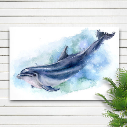 Dolphin Dreams in Pastel Hues Canvas Wall Art