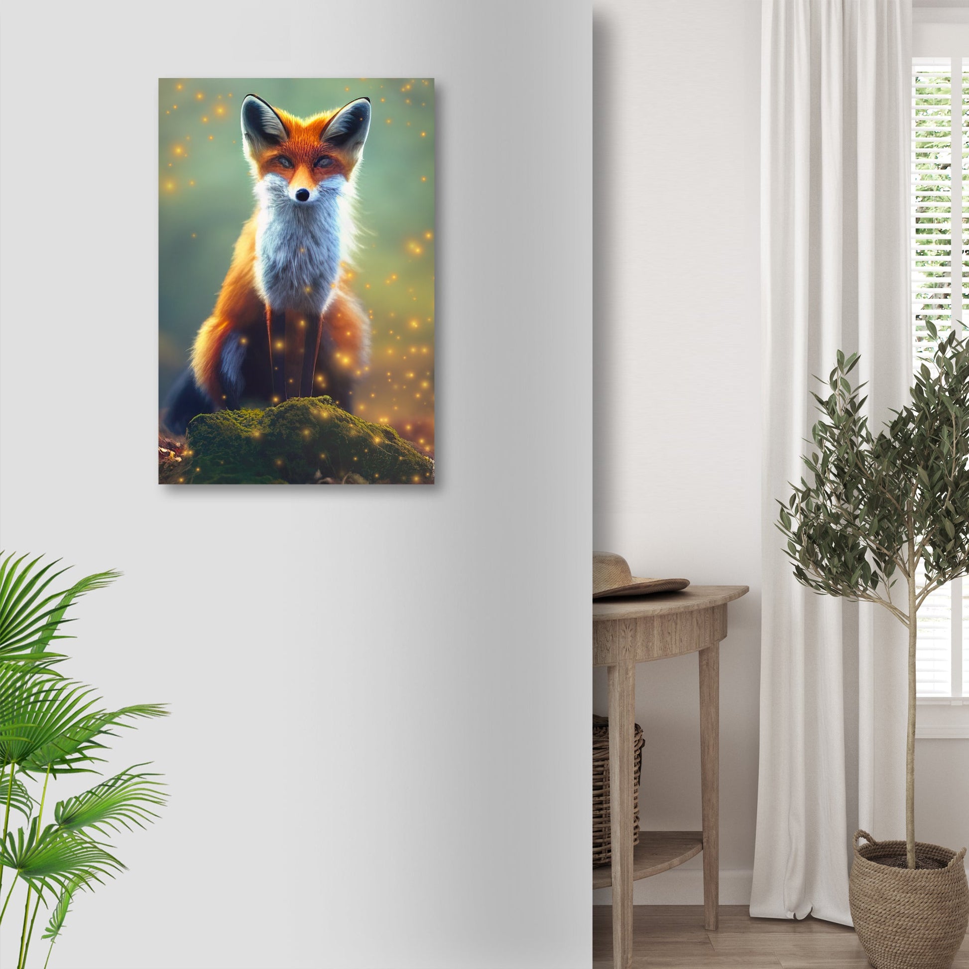 Forest Fox Close-Up  Canvas Wall Decor with Wildlife