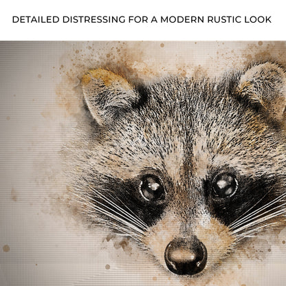 Raccoon in Watercolors  Canvas Wall Art from the Forest