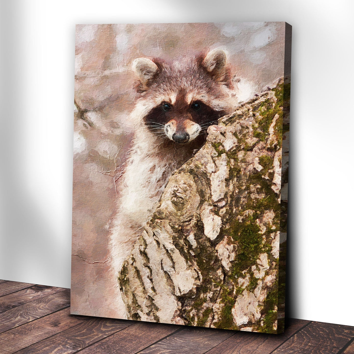 Secret Admirer Raccoon  Canvas Wall Art with a Mysterious Touch