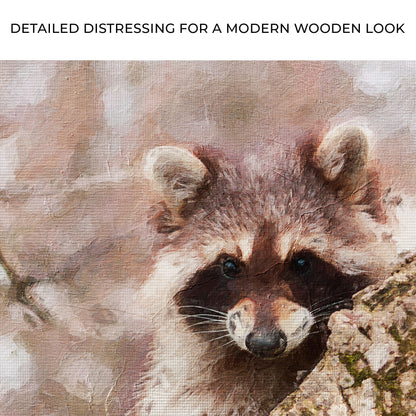 Secret Admirer Raccoon  Canvas Wall Art with a Mysterious Touch