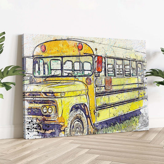 Vintage Travel Chronicles  Bus Vintage Travel Canvas Wall Art