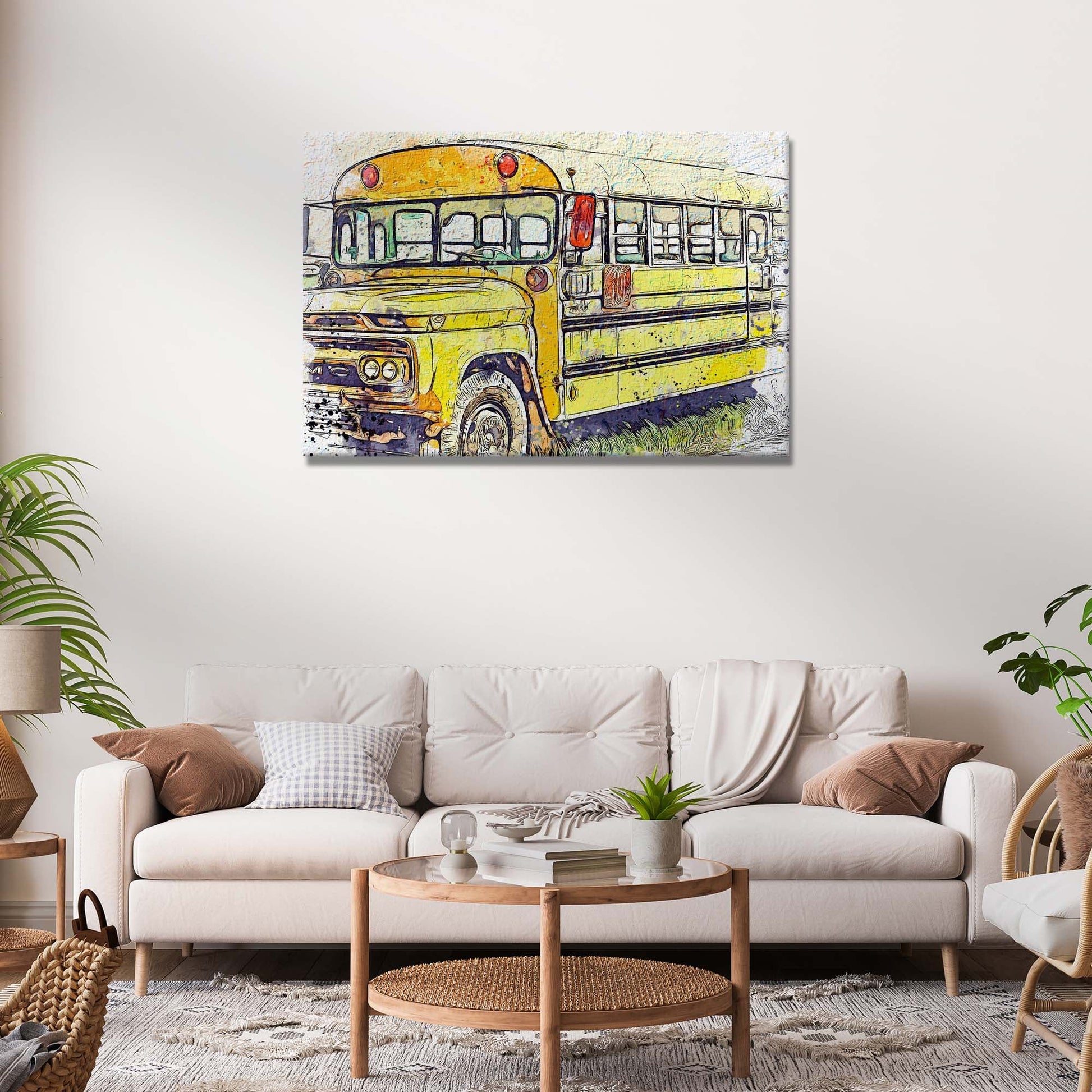 Vintage Travel Chronicles  Bus Vintage Travel Canvas Wall Art
