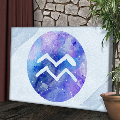 Aquarius in Watercolor  Canvas Wall Art