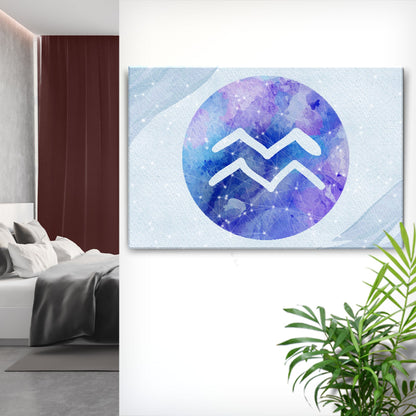 Aquarius in Watercolor  Canvas Wall Art