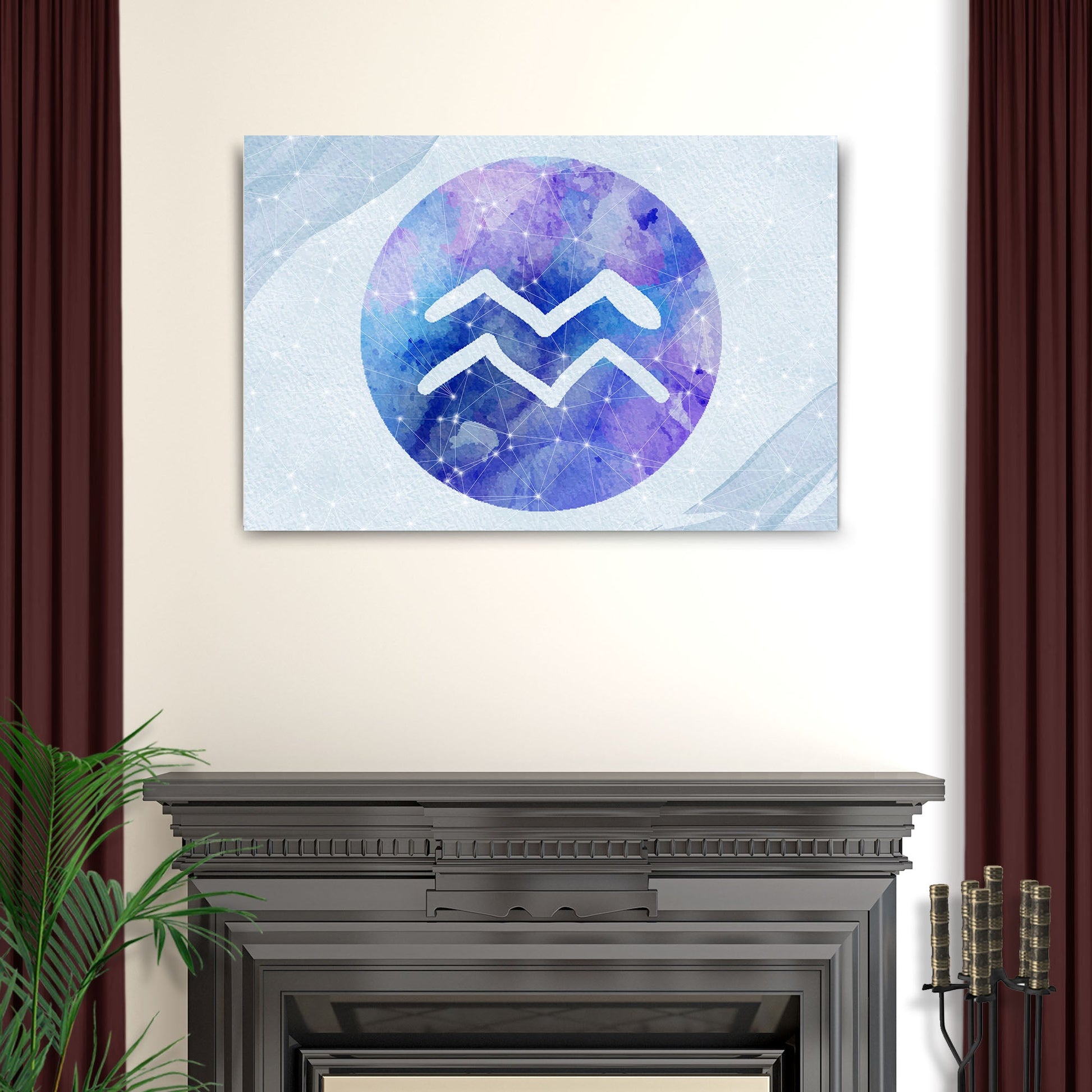 Aquarius in Watercolor  Canvas Wall Art