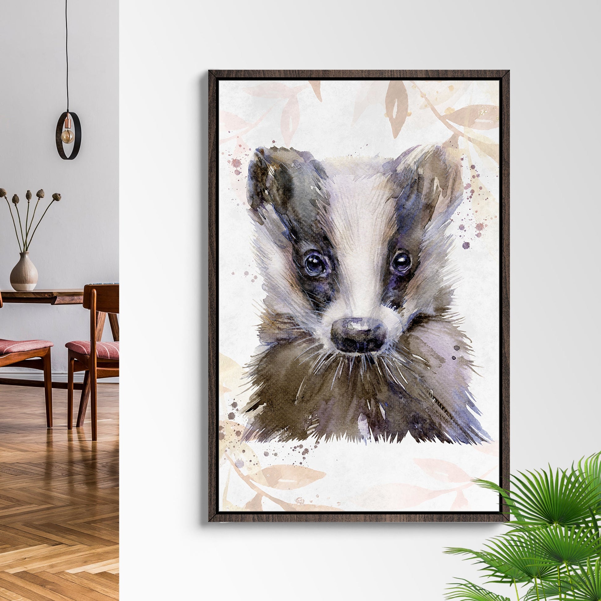 Animals Forest Badger Portrait Canvas