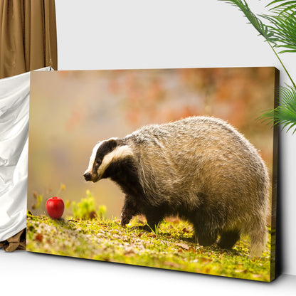 Forest-Dwelling Badger and Apple Harvest Canvas