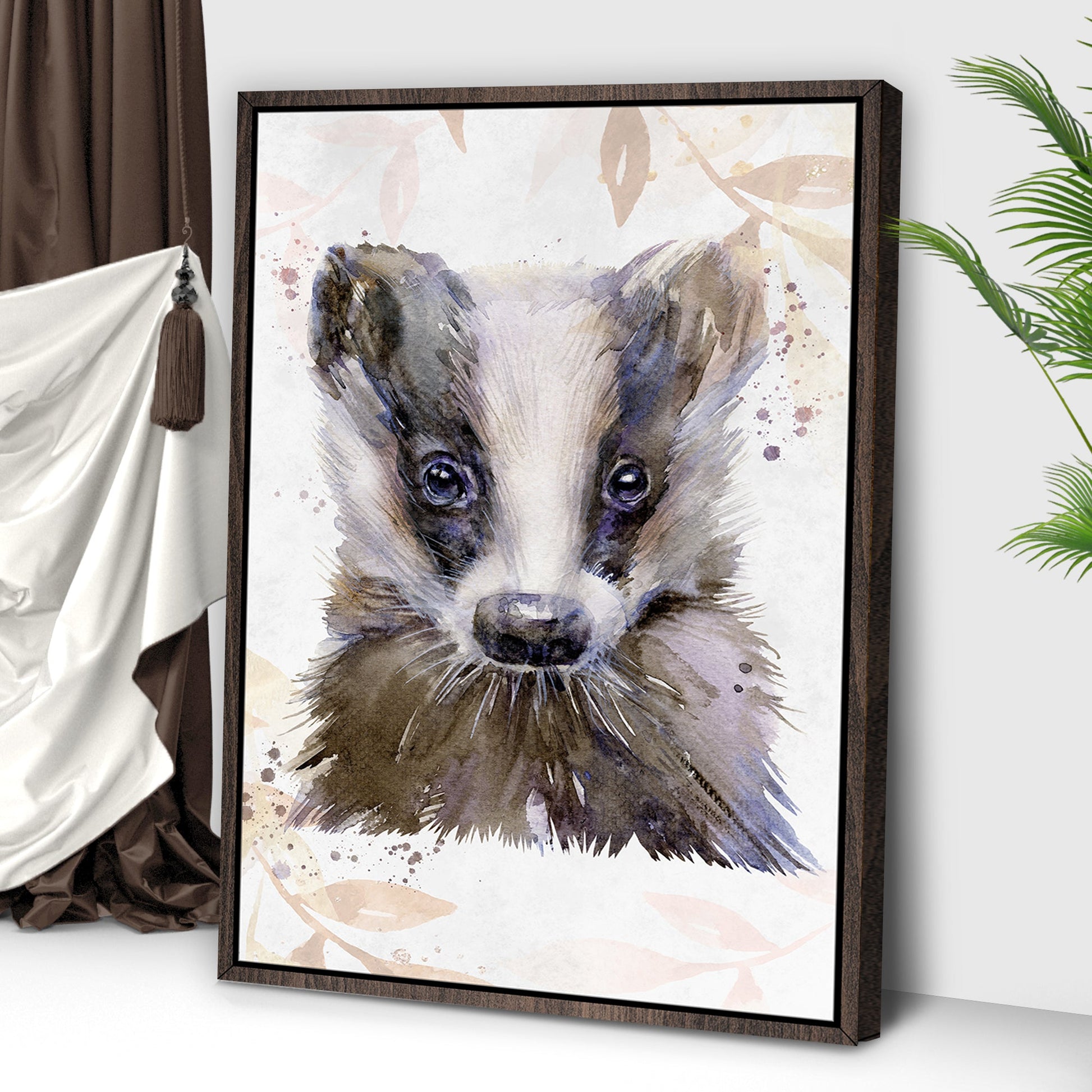 Animals Forest Badger Portrait Canvas