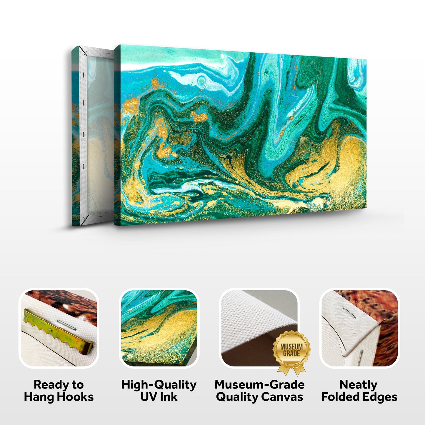 Blossoming Waves Abstract Sea-Inspired Canvas Art