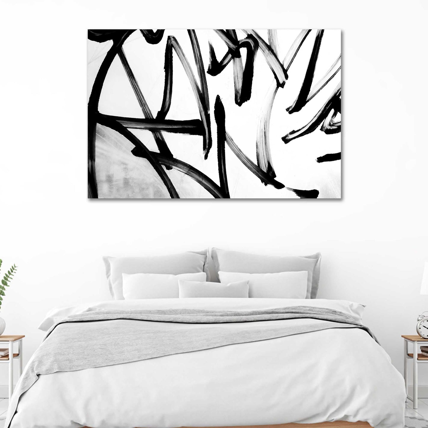 Monochrome Harmony Abstract Canvas Wall Art