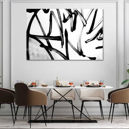 Monochrome Harmony Abstract Canvas Wall Art