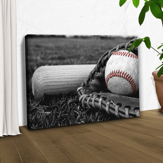 Baseball Pop Action Canvas Wall Art