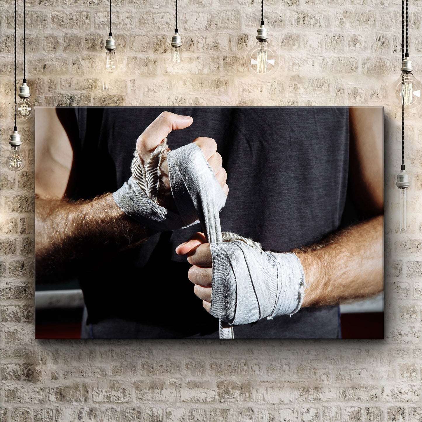 Wrapped for Victory  Boxing Boxer Hand Wrap Canvas Wall Art