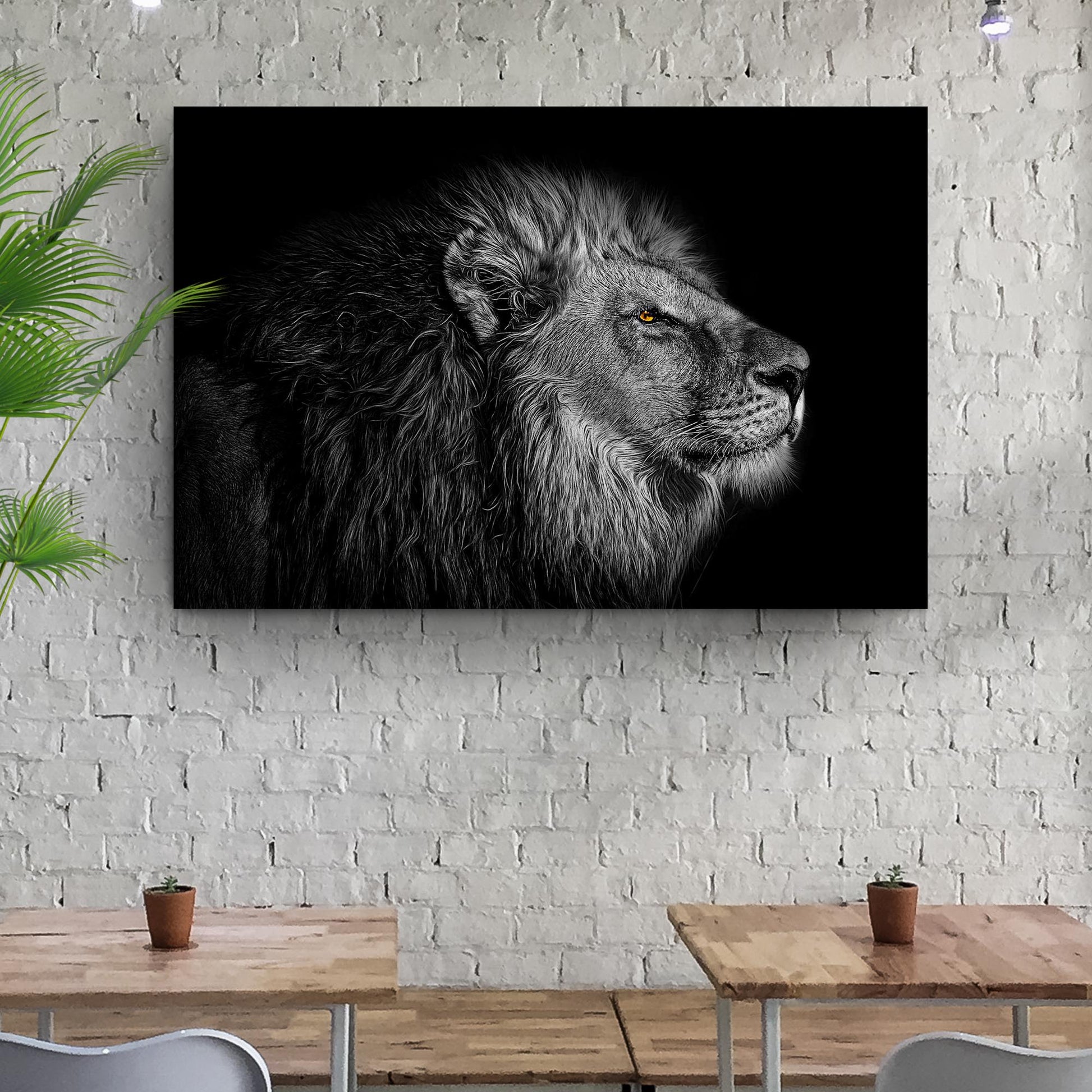 Lion's Monochrome Majesty Canvas Wall Art