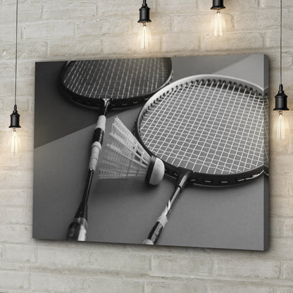 Monochrome Beauty in Badminton  Canvas Wall Art