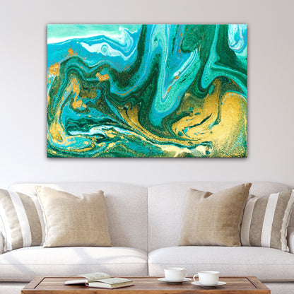 Blossoming Waves Abstract Sea-Inspired Canvas Art