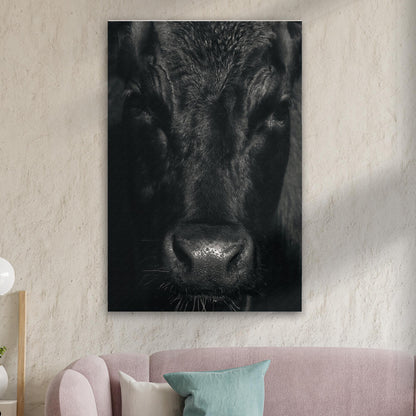 Angus Bull Essence Portrait Canvas Wall Art